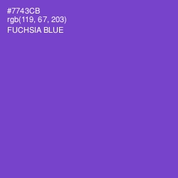 #7743CB - Fuchsia Blue Color Image